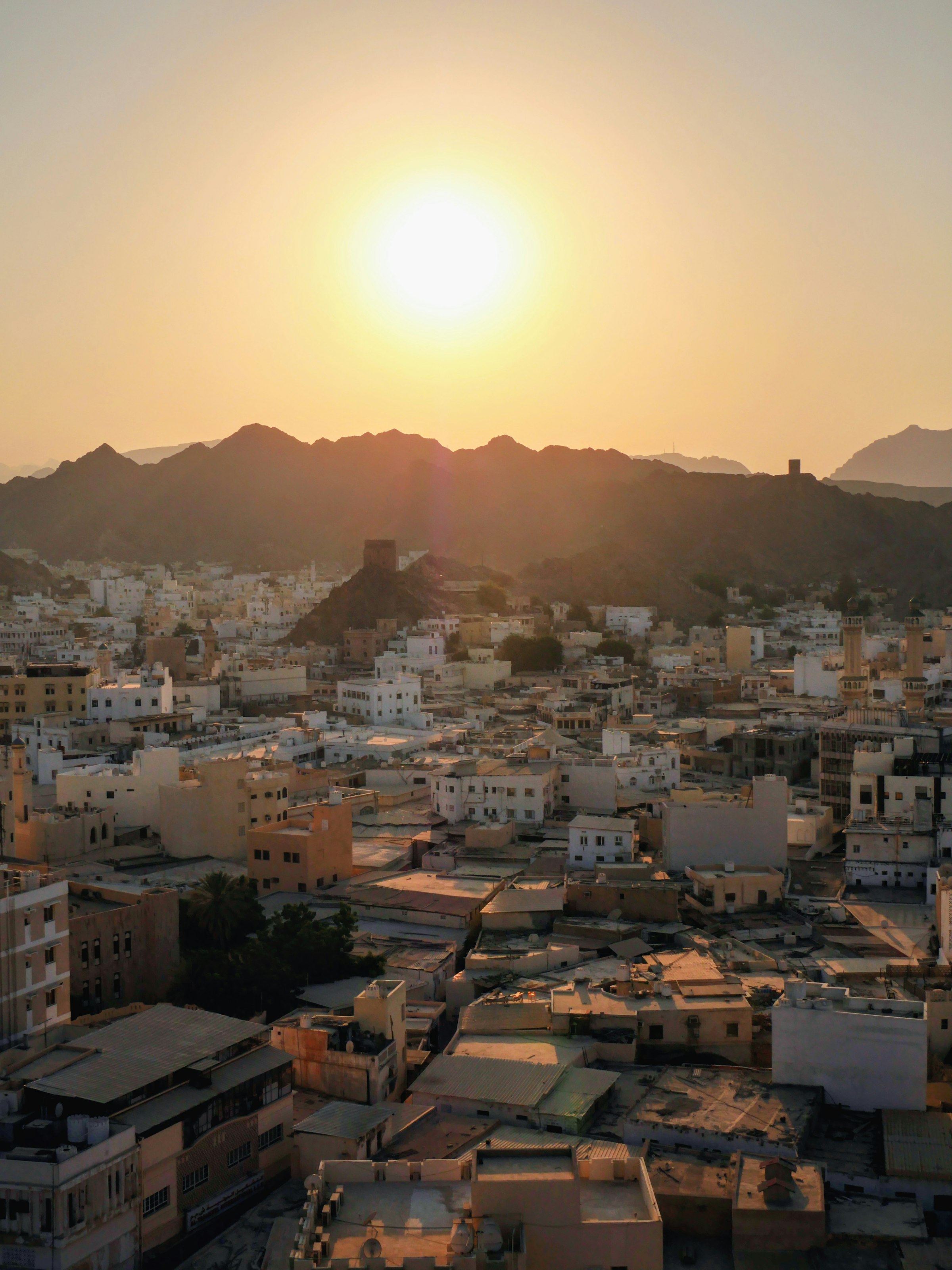 Muscat skyline at sunset